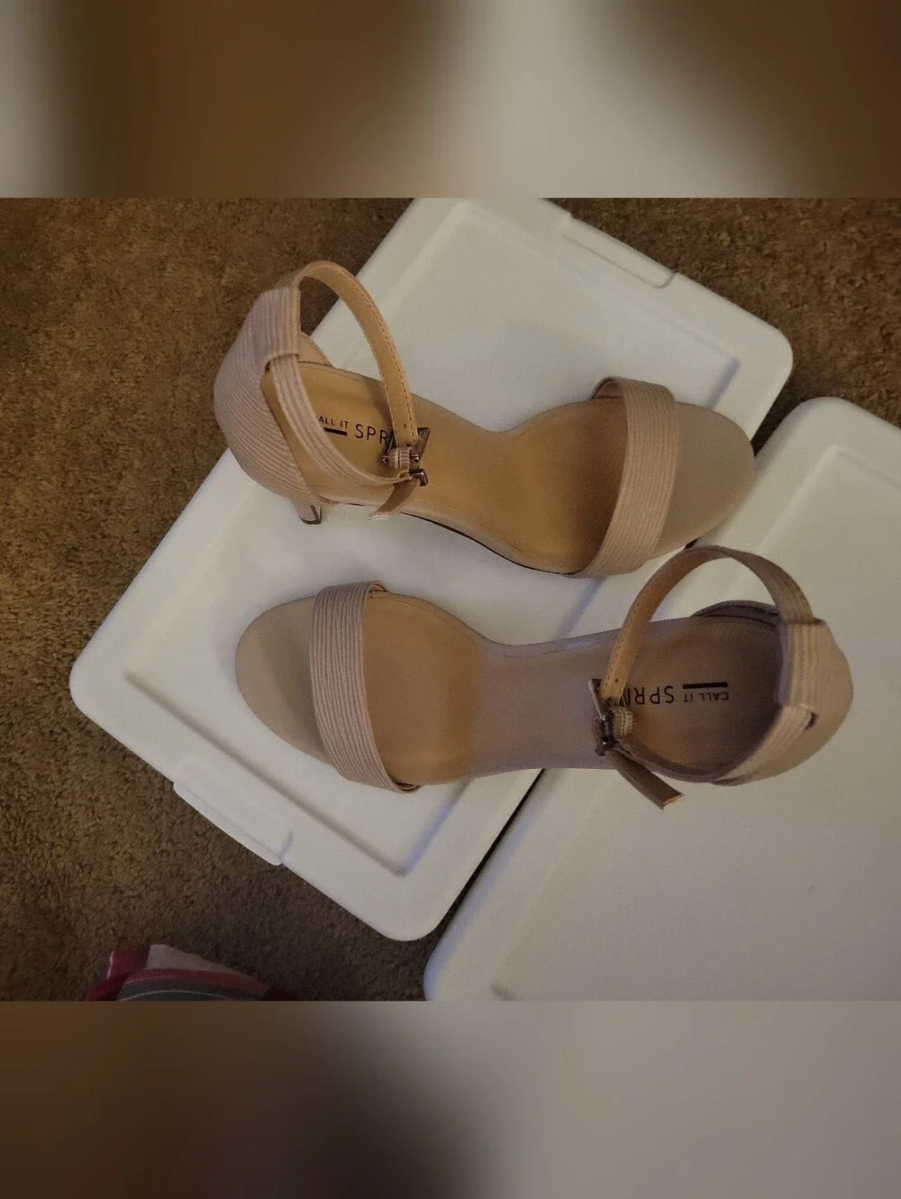 Call It Spring Nude Ankle Strap Stiletto Heels Size 7.5 Never Worn
